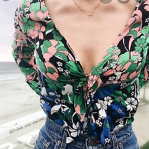 Zara floral buddy suit with front knot